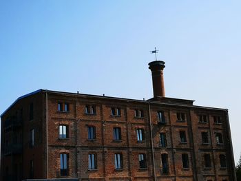 Low angle view of building against clear sky