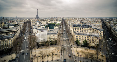 Paris cityscape panorama with eiffel tower