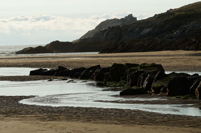 Scenic view of beach against sky