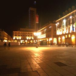 Illuminated city at night