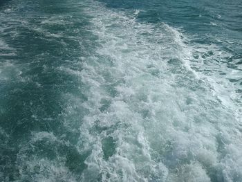 High angle view of waves in sea