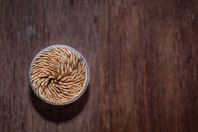 High angle view of bread on table