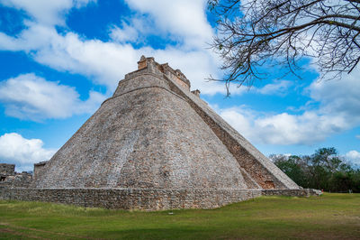 Maya pyramid called of the magician in the unesco world heritage site of uxmal, in yucatan, mexico