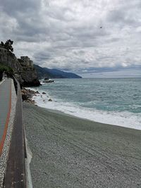 Scenic view of beach against sky