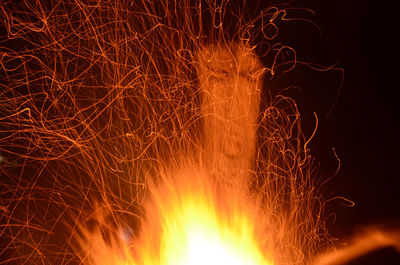 Firework display at night