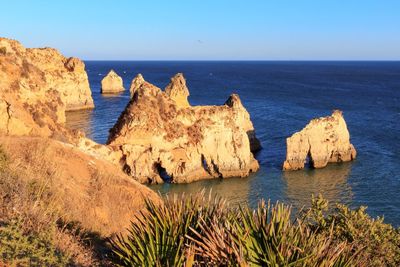 Rock formations in sea