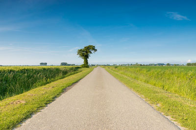 Road amidst field against sky