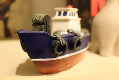 Close-up of tea cup on table