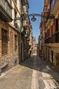 Small street in the old town of portugalete, basque country, spain