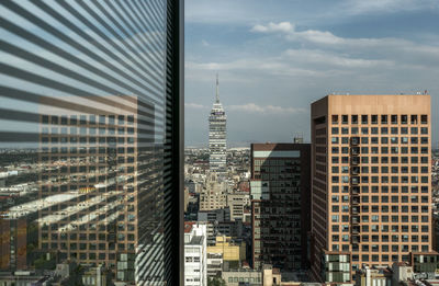 View of skyscrapers in city