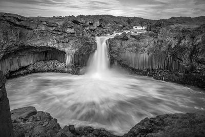 Scenic view of waterfall