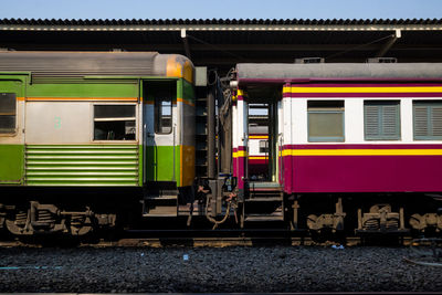 Train on railroad station platform