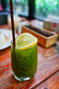 Close-up of drink on table