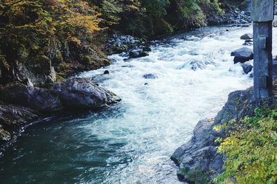 Scenic view of waterfall