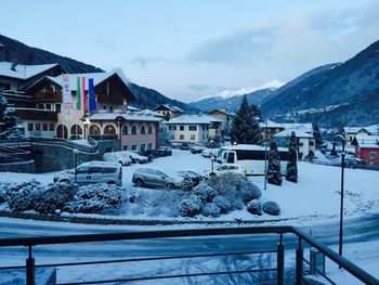 View of snow covered mountains