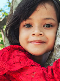 Close-up portrait of cute girl