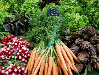 Close-up of vegetables for sale at market