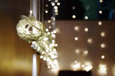 Defocused image of illuminated string lights