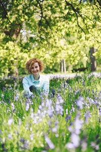 Portrait of happy young woman