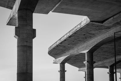 Low angle view of bridge against sky