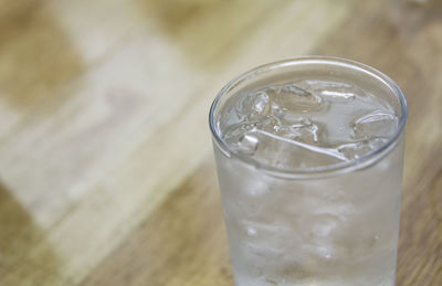 Close-up of ice tea in glass