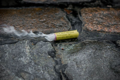 Close-up of water on rock