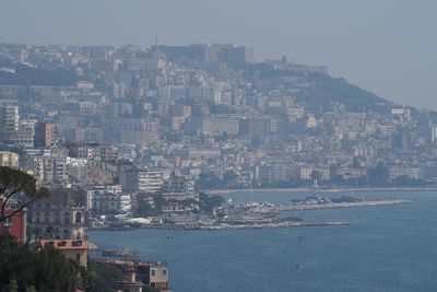 High angle view of buildings in city