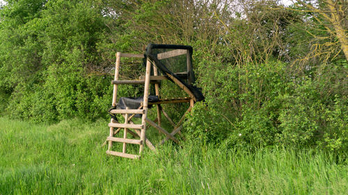 Lifeguard hut on field