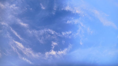 Low angle view of clouds in blue sky