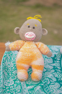 Close-up of stuffed toy on table