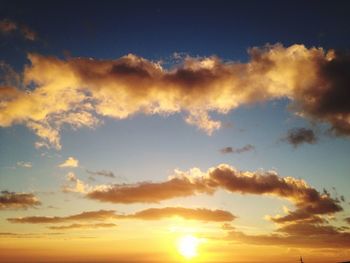 Low angle view of sky during sunset