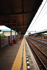 Train on railroad station platform