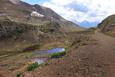 Scenic view of land against sky