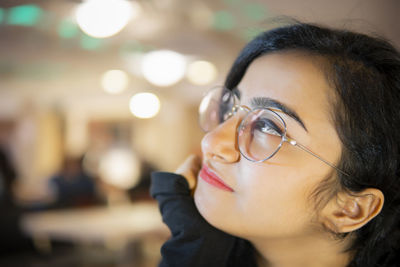 Close-up portrait of young woman