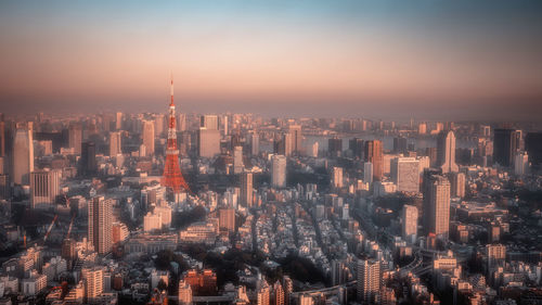 Aerial view of buildings in city