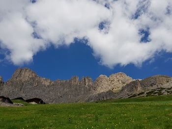 Scenic view of rocky mountains against sky