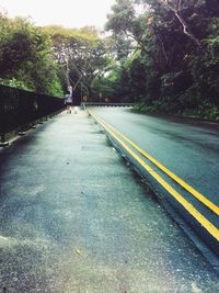 Road passing through forest