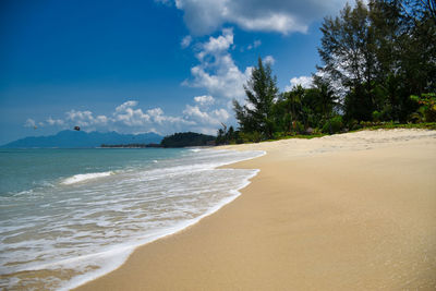 Scenic view of beach against sky