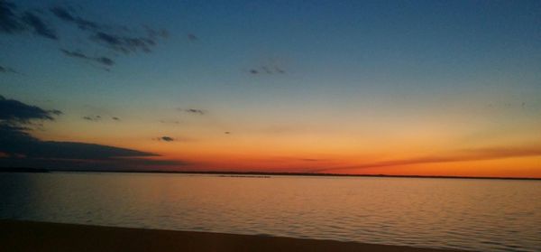 Scenic view of sea at sunset