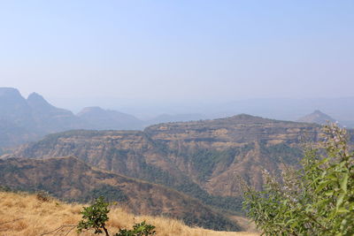 Scenic view of landscape against clear sky