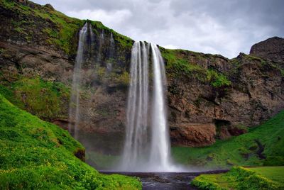 Scenic view of waterfall