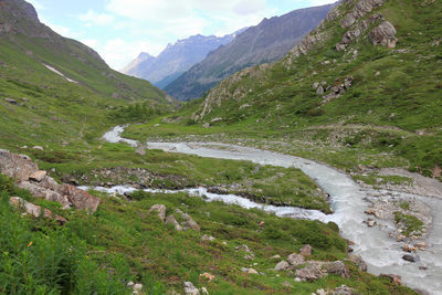 Scenic view of mountains against sky