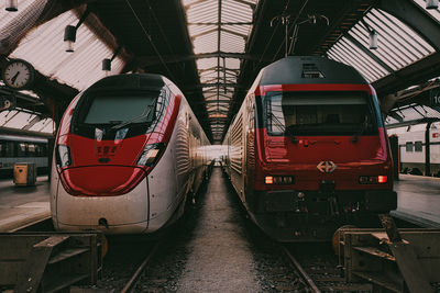 Train on railroad station platform