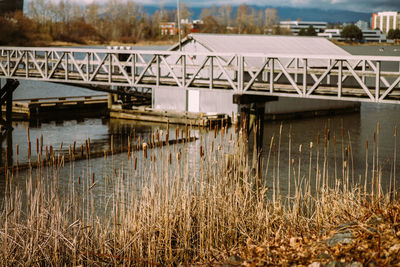 Bridge over river against sky