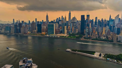 Panoramic view of city at waterfront