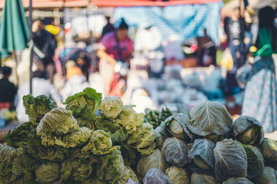 Vegetables for sale at market stall