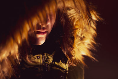 Close-up portrait of young woman