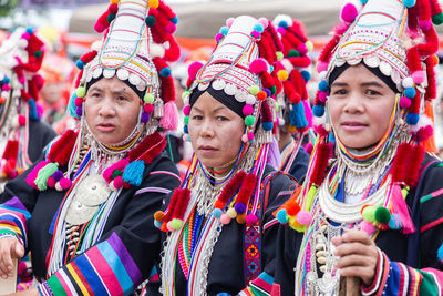 Portrait of friends in traditional clothing