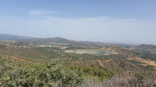 High angle view of landscape against sky