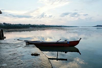 Boats in lake